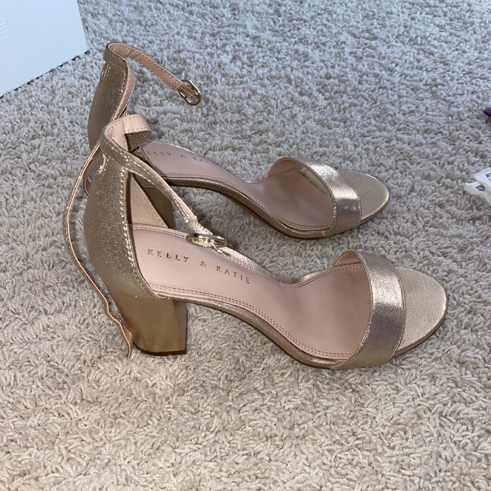 Katie & Kelly Gold Strap Heels